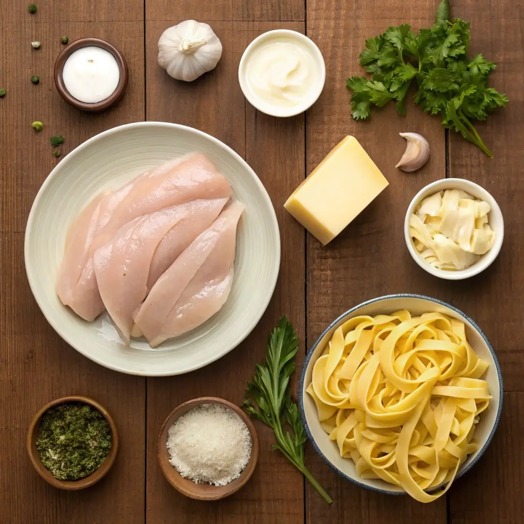 Chicken Alfredo Recipe ingredients
